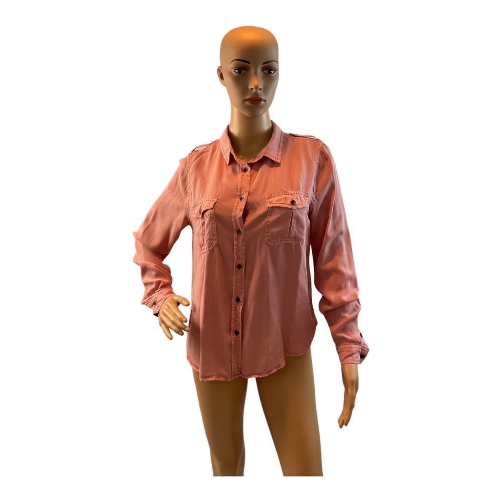 Universal Thread Women’s Pink Button Down Long Sleeve Blouse Shirt Size XS